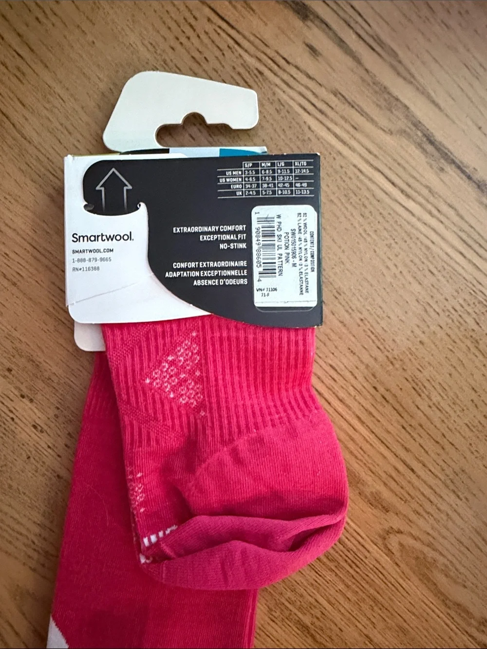 NWT Smartwool PhD Ski Socks Women’s Medium Ultra Light Cushion Merino Wool